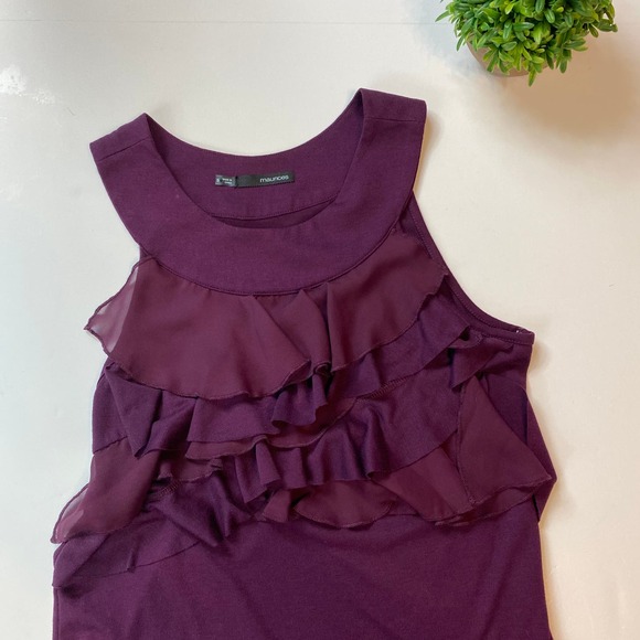 Maurices Purple Sleveless Tank Blouse Sz S - Picture 3 of 15